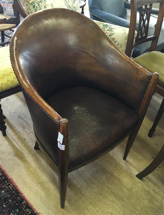1970s leather tub chair
